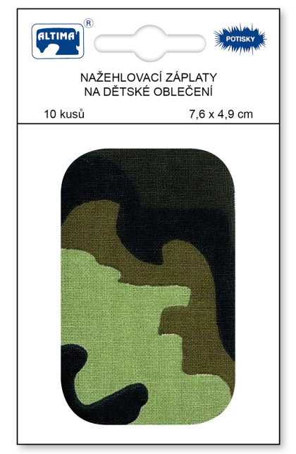 Nažehľovacie záplaty malé 10 ks v balení - maskáčová